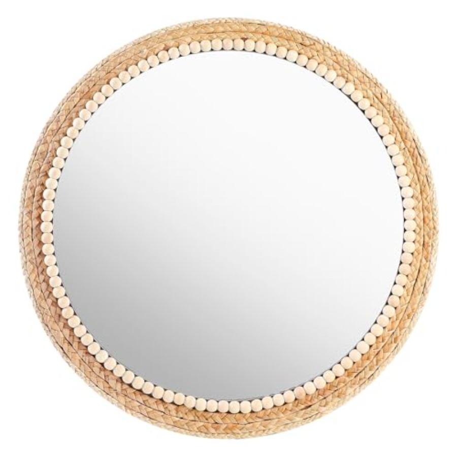 Rattan Mirror Round - Boho Round Hanging Wall Mirror Decorative