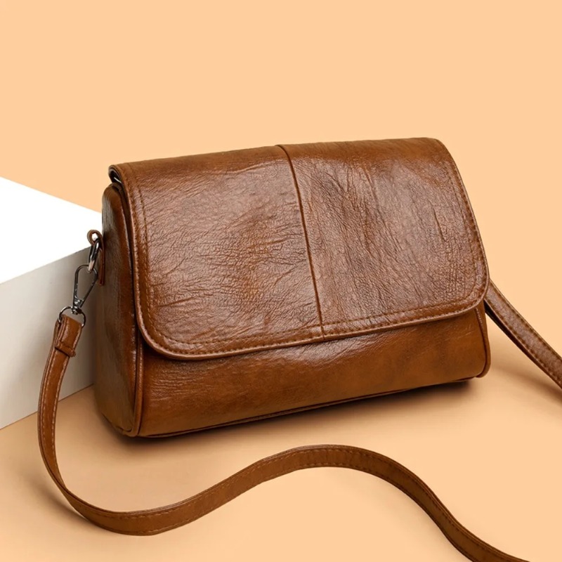 Interior Design Texture - Retro Oil Wax Leather Crossbody Bag,with
