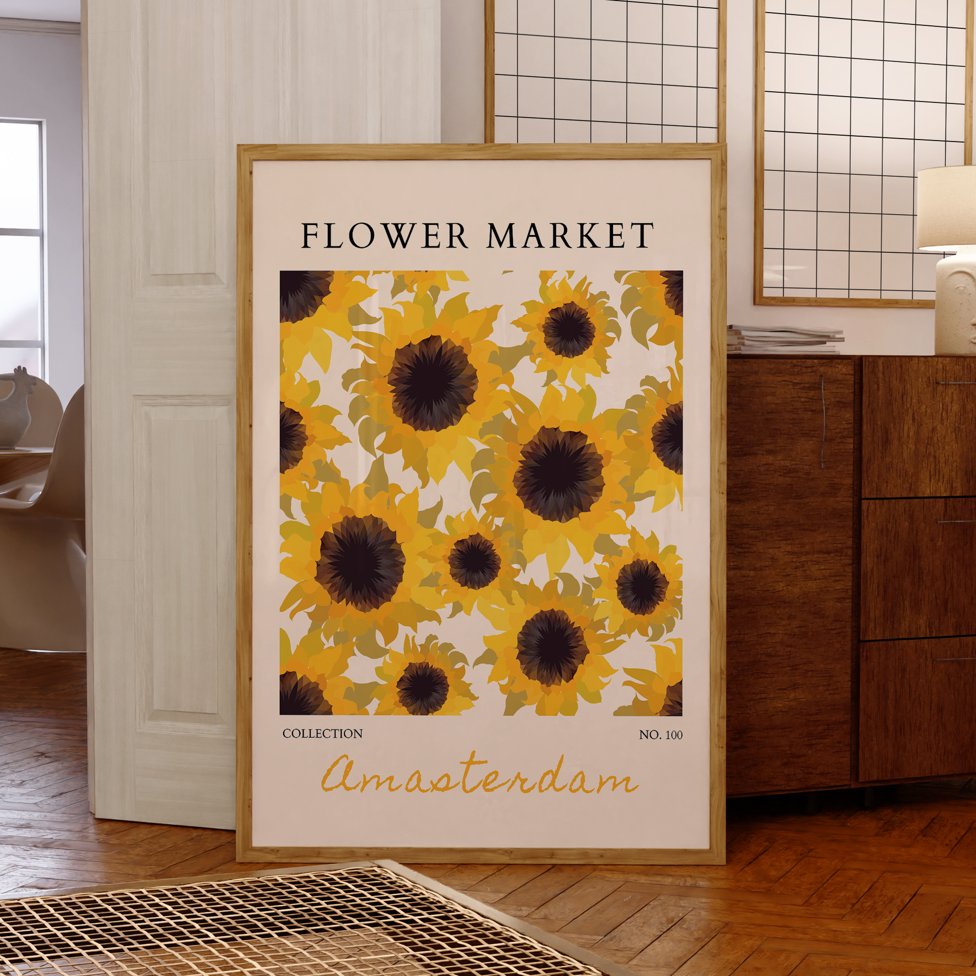 Modern Yellow Flowers Flower M - Interior Design Room ulasan dan harga