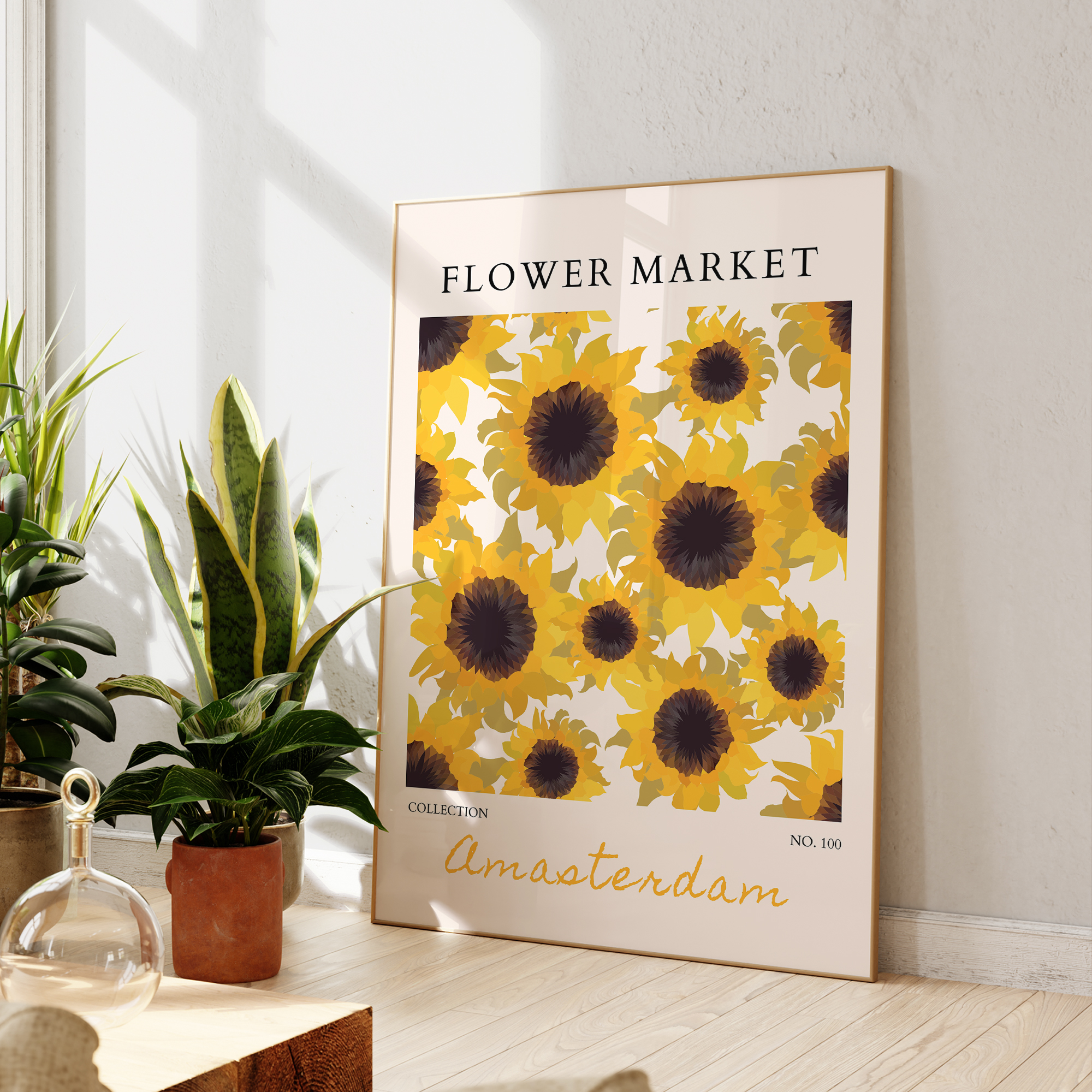 Modern Yellow Flowers Flower M - Interior Design Room ulasan dan harga