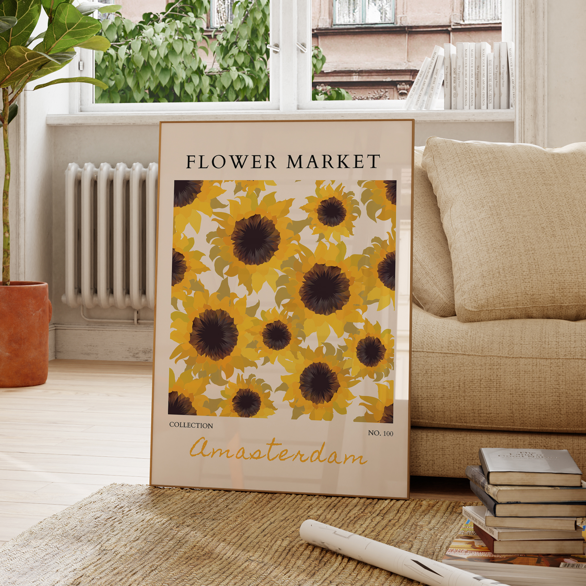 Modern Yellow Flowers Flower M - Interior Design Room ulasan dan harga