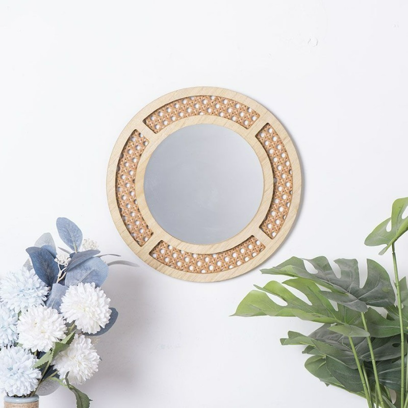 Creative Decorative Mirror Han - Rattan Mirror Round ulasan dan harga