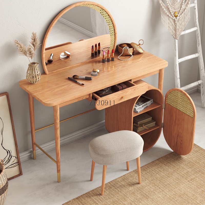 Bedroom furniture rattan decor - Rattan Mirror Round ulasan dan harga