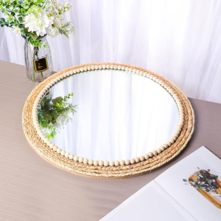 Boho Round Hanging Wall Mirror - Rattan Mirror Round ulasan dan harga