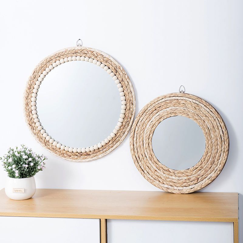 Rattan Handicrafts Decorative  - Rattan Mirror Round ulasan dan harga