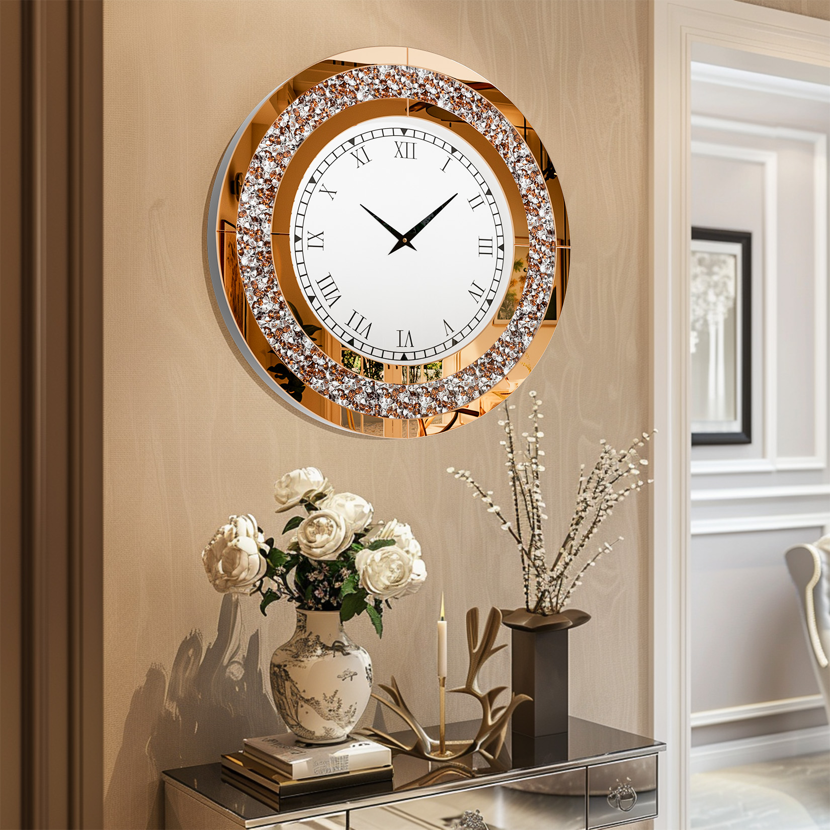 Silver,Tawny Tinted Round Mirr - Rattan Mirror Round ulasan dan harga