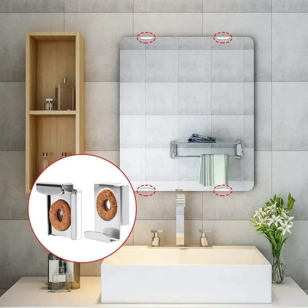 For 4pcs Chrome Mirror Wall Ha - Rattan Mirror Round ulasan dan harga
