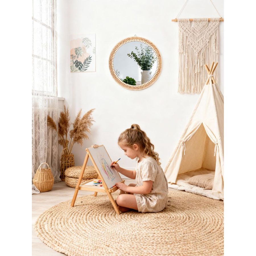Round Hanging Rattan Circle Nu - Rattan Mirror Round ulasan dan harga