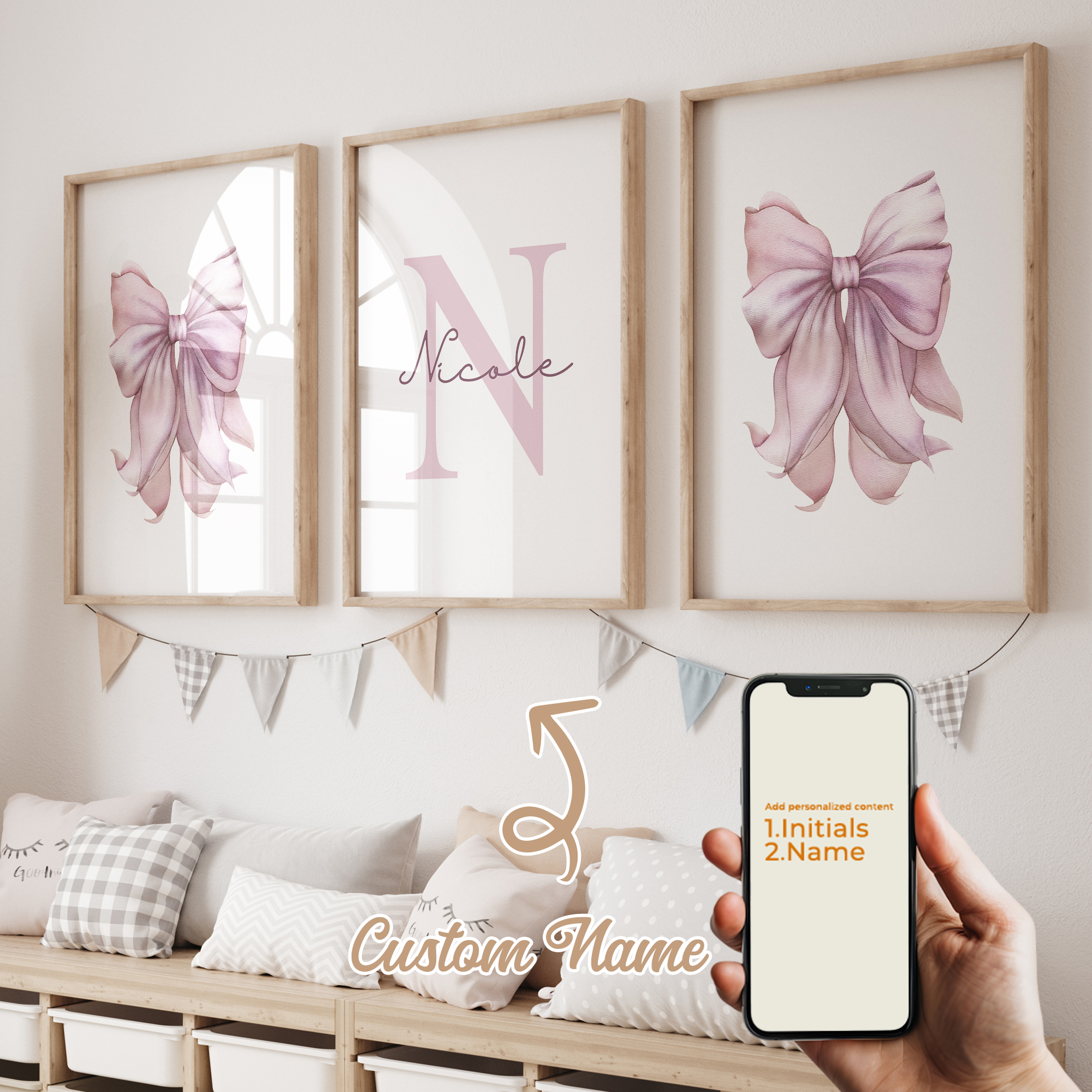 3pcs Personalized Custom Name  - Interior Design Room ulasan dan harga