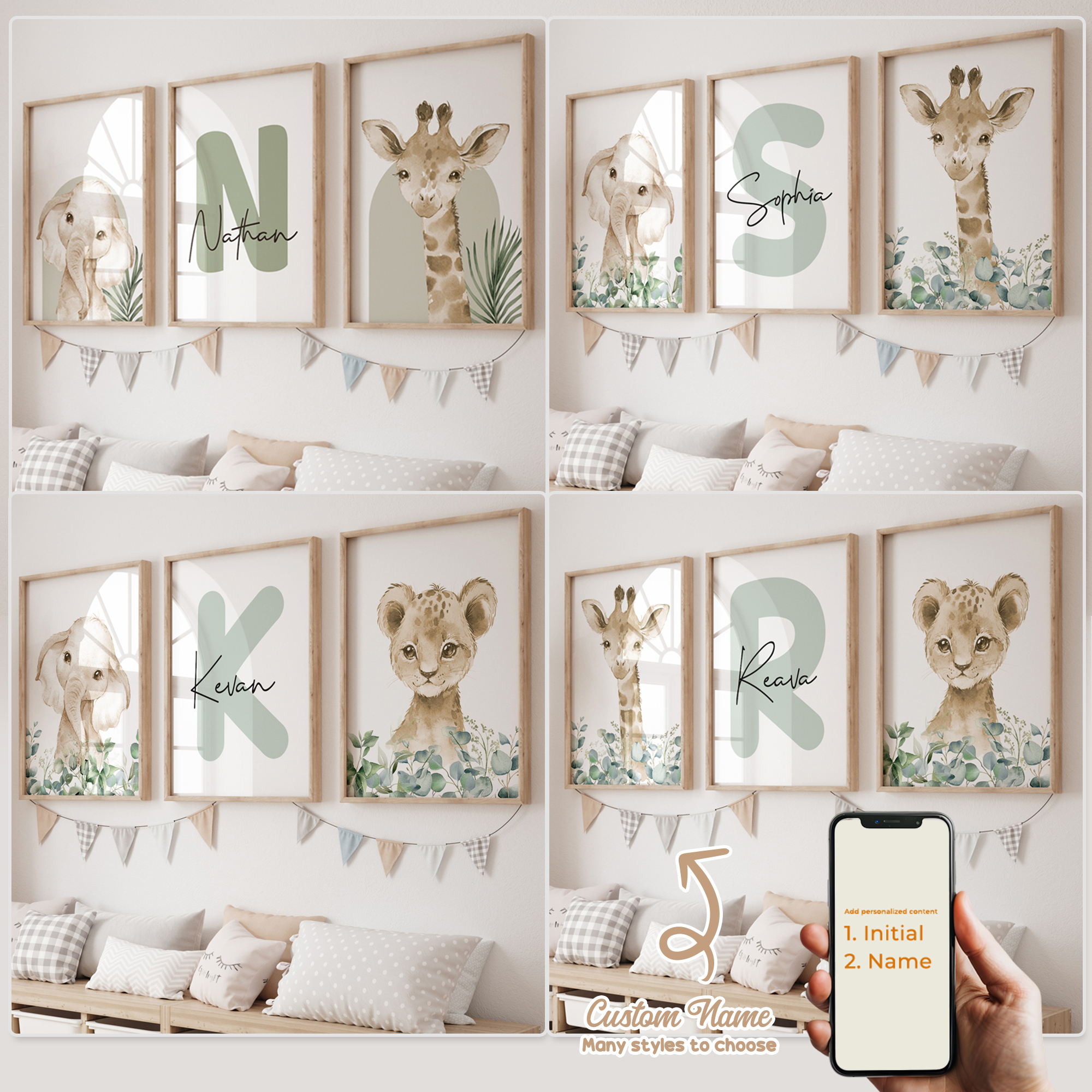 3pcs Personalized Custom Name  - Interior Design Room ulasan dan harga