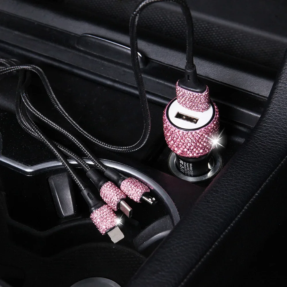 Bling USB Car Charger 5V 2.1A  - Interior Design Texture ulasan dan harga