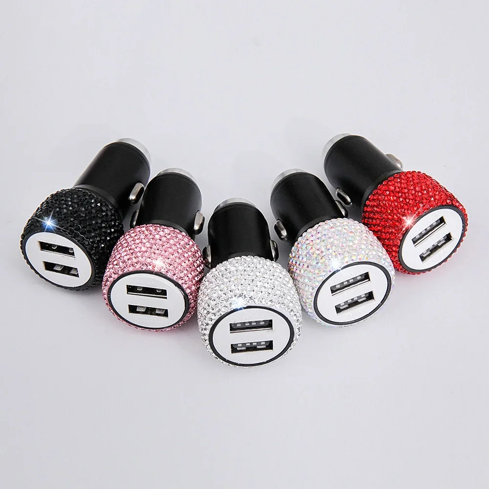 Bling USB Car Charger 5V 2.1A  - Interior Design Texture ulasan dan harga